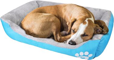 Ліжко для собак Lucky 60 см - м'яке, миється, для собак та котів, блакитне