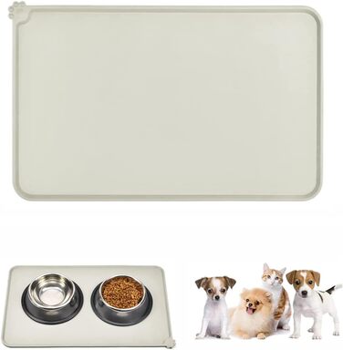 Підкладка під годівницю для собак та котів Fressnapf, силікон, вологостійка, антиковзаюча, 47x30 см, сіра