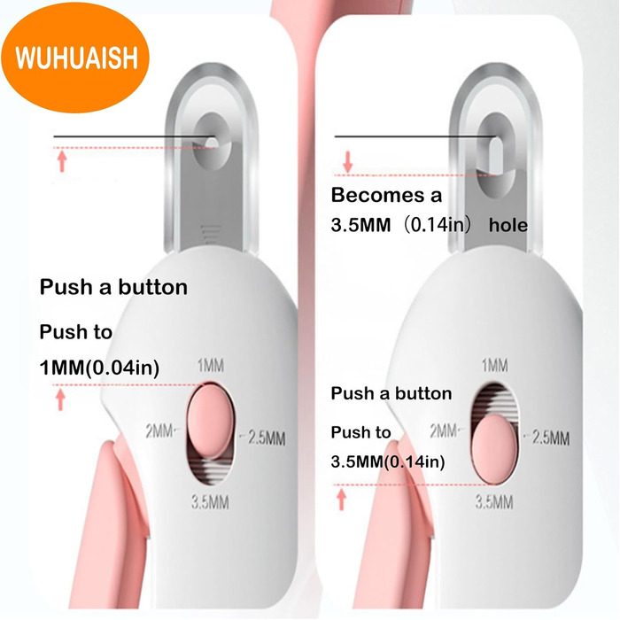 Регульовані ножиці для обрізання кігтів домашніх тварин з 4 розмірами, захистом від травм, прихованим напильником та неслизькою ручкою для собак, котів та дрібних тварин