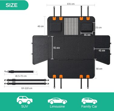 Водонепроникна автодека Dogat для собак з боковим захистом та оглядовим вікном, з кріпленням на ремінь безпеки, легко миється
