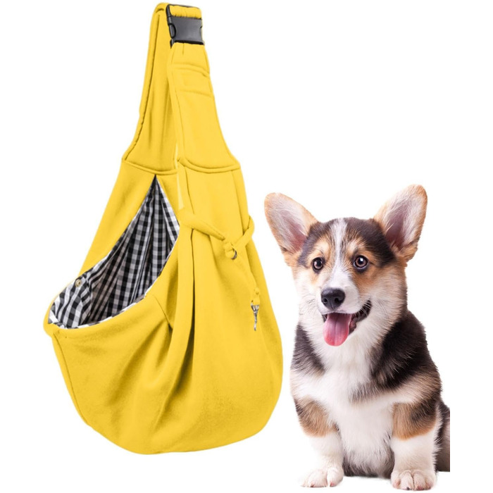 Сумка-переноска для собак, ручна, безпечна, регульована переноска для маленьких собак, переноска для тварин для подорожей, прогулянок на відкритому повітрі (Жовтий)