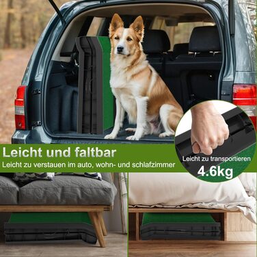 Рампа для собак з штучним газоном, складана, для автомобіля, 156 x 40 см, до 90 кг, зелена