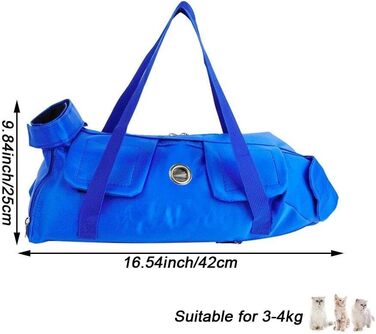 Транспортувальна сумка для собак та котів, дихаюча, з регулюванням, анти-подряпини та захист від укусів, для маленьких та середніх порід, блакитна