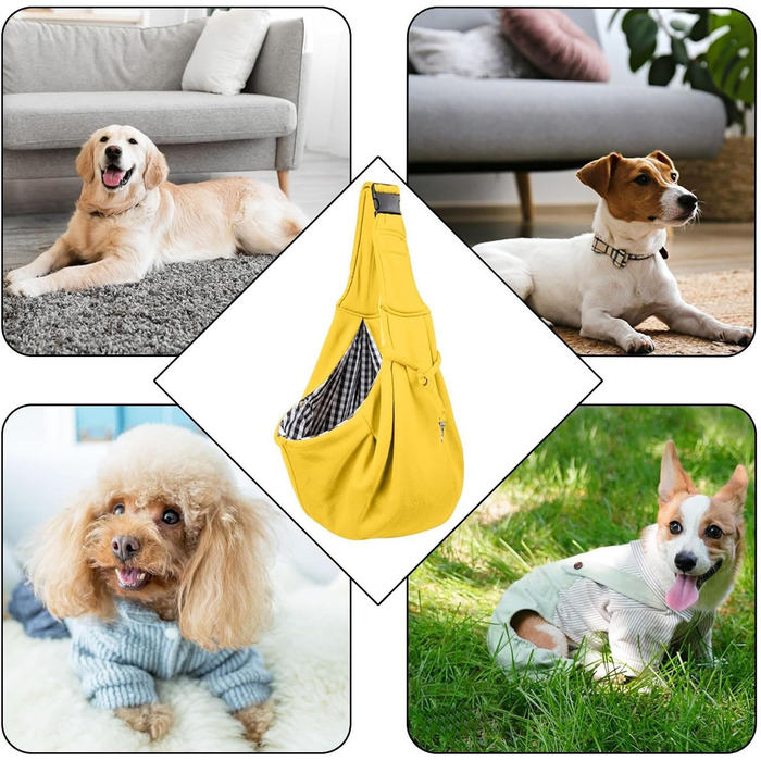 Сумка-переноска для собак Tyinerc | Зручна переноска для тварин з регульованим ременем | Переноска для маленьких собак та котів, для подорожей та прогулянок на вулиці (Жовта)