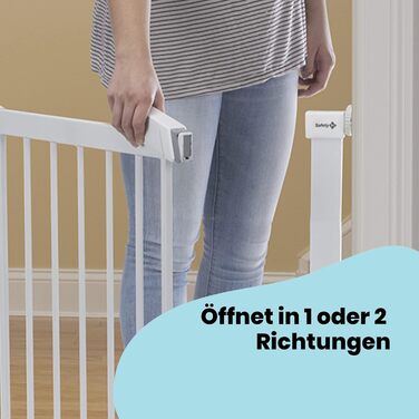 Захисні ворота Safety 1st Auto Close - автоматичне закривання, без свердління, 73-80 см (розширюється до 136 см), двостороння фіксація, білий колір (Flat Step)