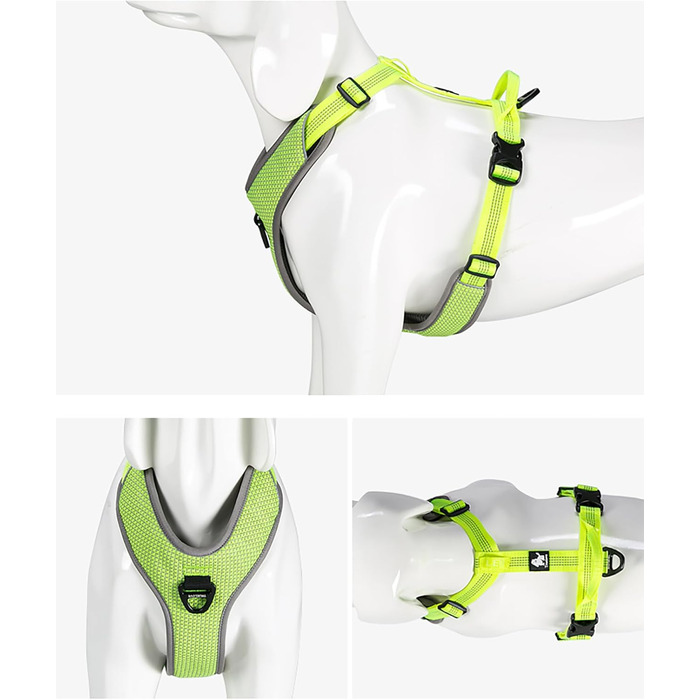 Шлейка для собак TLH6071, світловідбиваюча, регульована, без натягу, міцна, для авто, подорожей та активного відпочинку (S, неоновий жовтий)