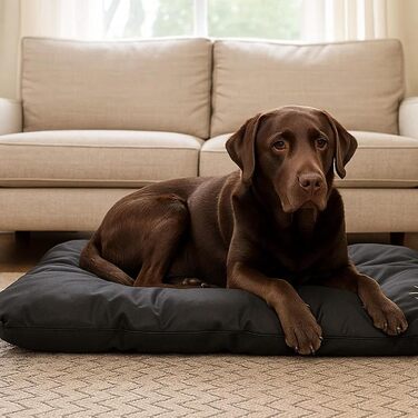 Килимок для собак, лежанка для собак - великий, середній, маленький, водонепроникний, м'який, для дому та на вулицю, 90x60x8 см (чорний)