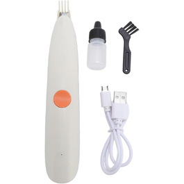 Бездротовий тример для собак з підсвічуванням, 2 швидкості, регульований, для грумінгу навколо очей, вух та мордочки (сіро-білий)