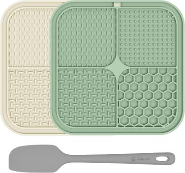 Килимок для собак з присосками, 2 шт. - повільне годування, зменшення тривоги та нудьги, ідеально для дресирування, 21.6 x 21.6 см