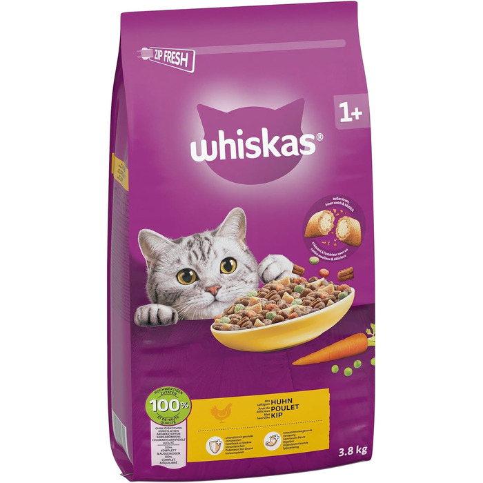 Сухий корм для дорослих котів Whiskas з куркою, 3.8 кг