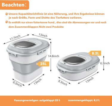 Контейнер для корму для собак та котів, 12-15 кг, з герметичним закриттям та кришкою-відкидним механізмом, на колесах