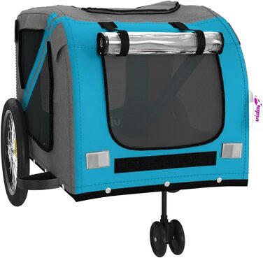 Причіп для тварин на велосипед, Oxford, оксфордська тканина та метал, тип 1, помаранчевий та синій (134 x 68 x 72 см)