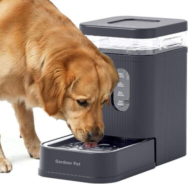 Автоматична поїлка-годушка для собак і котів Gardner Pet, 6.5 л, нержавіюча сталь, BPA-free, гравітаційна, безшумна, сіра