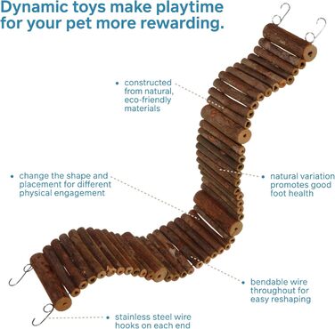 Драбинка для птахів Prevue Pet Toy NAT Wonder Walk, велика, дерев'яна