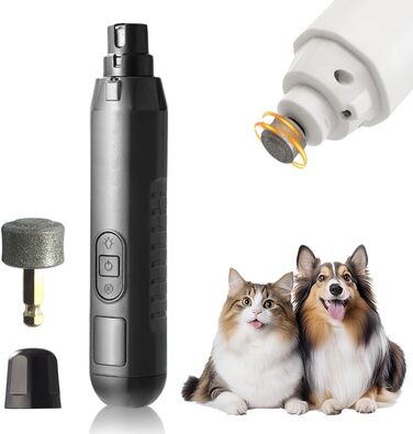 Електричний шліфувальник для собак Profi Krallenschleifer: тиха шліфувальна машинка з LED, 5 режимів, преміум якість (сірий)