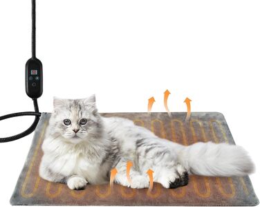 Електричний килимок для собак великих порід, 70х40 см, регульована температура, захист від укусу