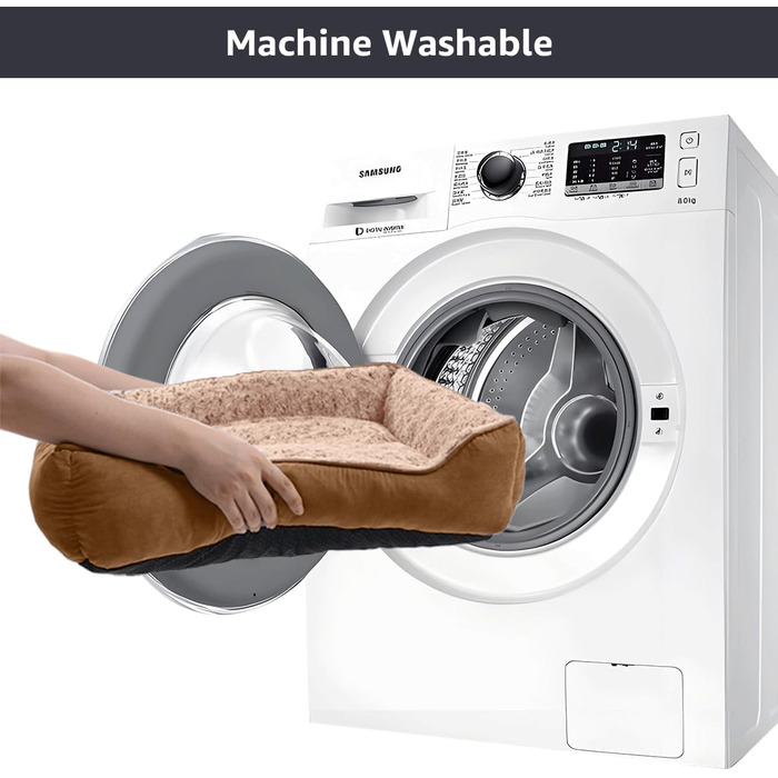 Крісло-ліжко для собак, миється, м'який плюш, заспокоююче, анти-тривожне, прямокутне, з неслизьким дном, 75 x 55 см, сірий (xs, коричневий)