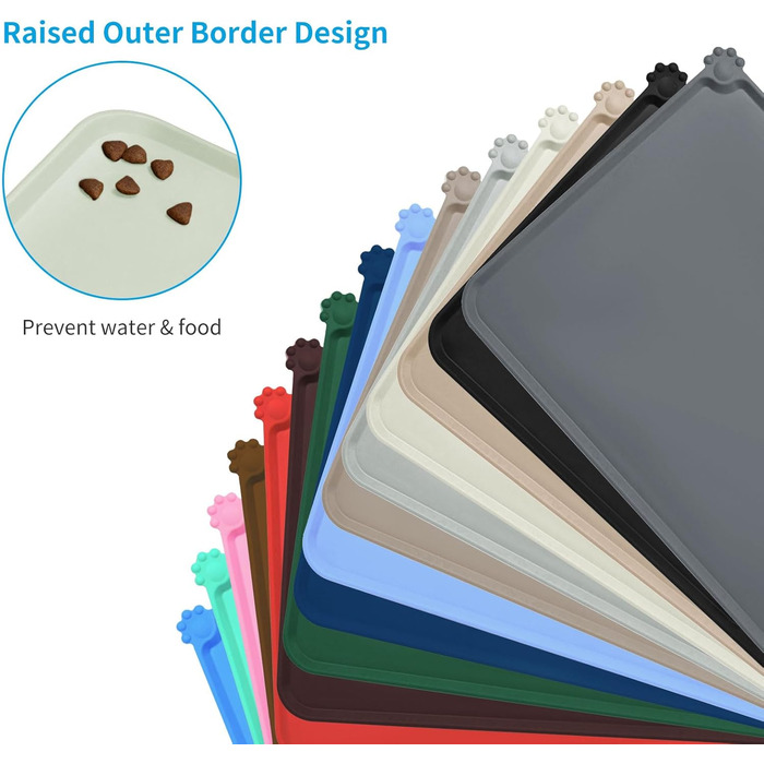 Силіконовий килимок для годування собак та котів AUDWUD, водонепроникний, антиковзний, 53x38 см, бежевий