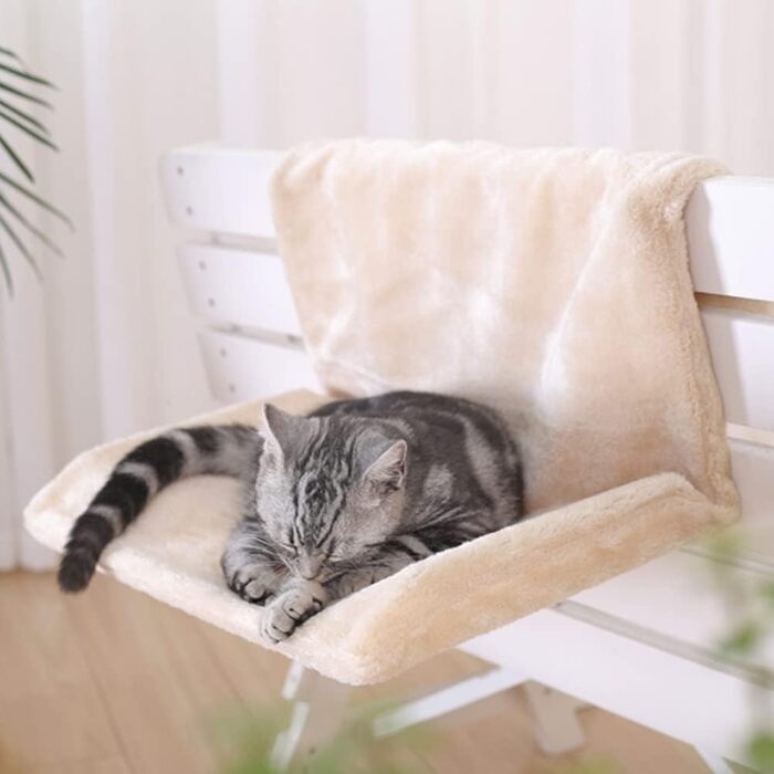 Обогреваемая лежанка для кошек и маленьких собак, лежанка для підвіконня (блакитна)