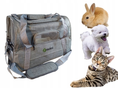Транспортувальна сумка-переноска для котів та собак, сіра, зручна та портативна