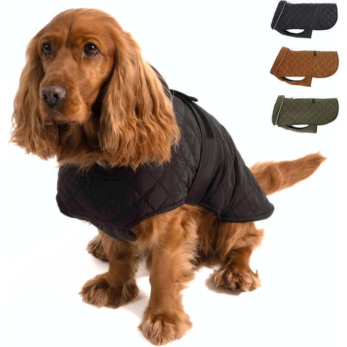 Зимовий теплий одяг для собак | Куртка для собак з захистом живота та застібкою-липучкою (S, Чорний)