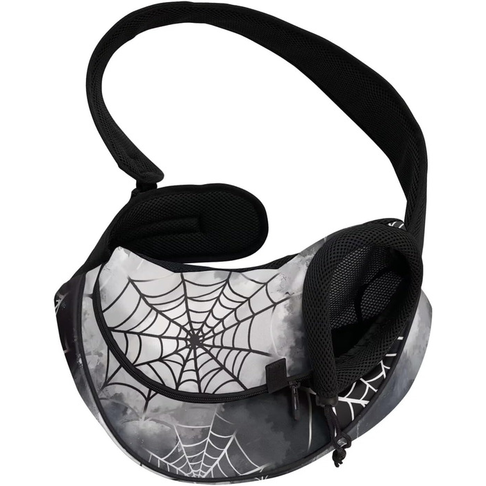 COEQINE Сумка-переноска для собак середніх порід, переноска для тварин, для цуценят, через плече, гаманець, з товстим шаром підкладки, регульований плечовий ремінь для Йоркширських тер'єрів, Чихуахуа (Goth Павутина)