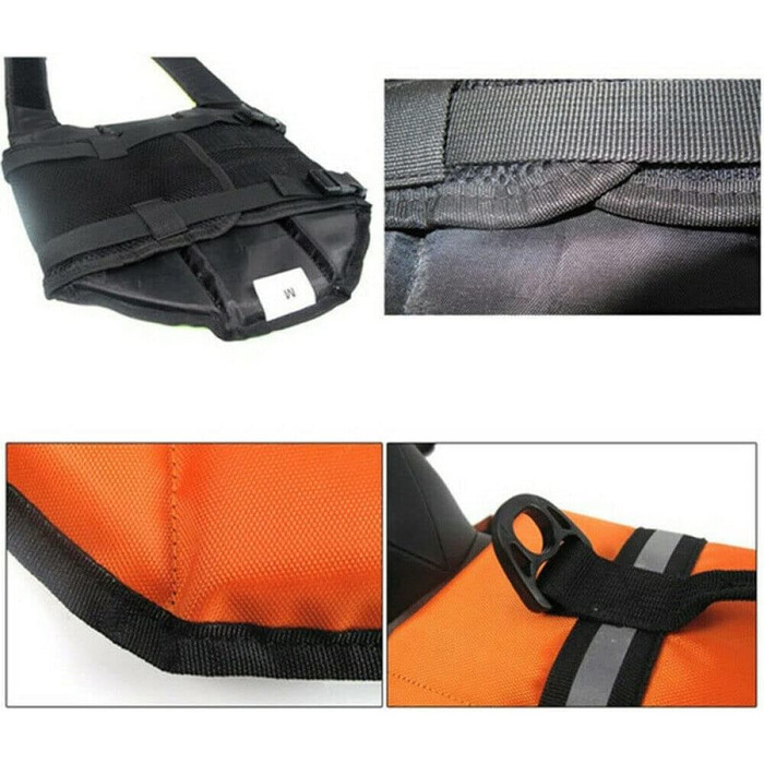 Жилет рятувальний для собак FainFun Orange, M, для малих та великих собак, регульований розмір, Ripstop, світловідбивачі