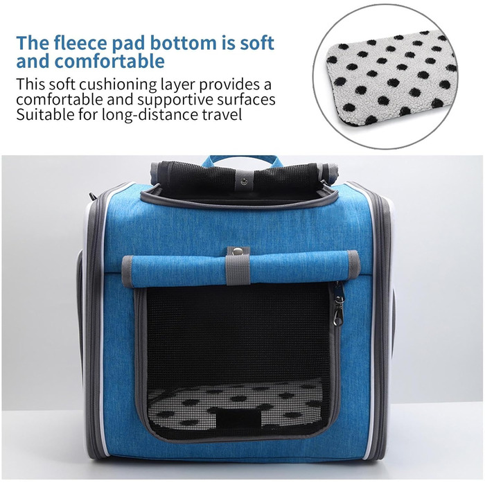 Корзина для собаки на велосипеді, переноска для тварин, регульована сумка, рюкзак з вентиляцією для транспортування, їзди на велосипеді, подорожей, кемпінгу, піших прогулянок, подорожей