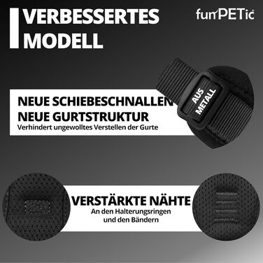 Шлея для собак funPETic Essential XS, анти-навантаження, відбивна, м'яка, дихаюча, чорна