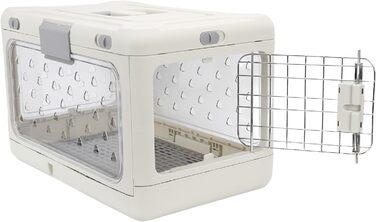 Транспортна переноска для котів Asixxsix, розкладна, прозора, з вентиляцією. Просторий пластиковий бокс для дому та подорожей