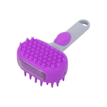 Парова щітка для котів - парова щітка для домашніх тварин. Двостороння захист від ковтунів, гребінець для масажу, м'яке очищення для коротко- та довгошерстих тварин. Колір: фіолетовий