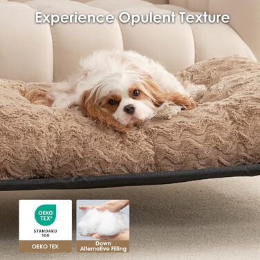 Килимок для собак великих порід EHEYCIGA, 104x68 см, XL, коричневий, з штучним хутром та льоном