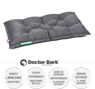 Ортопедичне собаче ліжко Doctor Bark Urban - для собак середніх порід - 70x50 см - сірого кольору - виготовлено в Німеччині - миється до 95°C