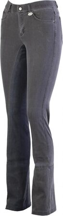 Лазура - жіночі рейтузи Джодхпур Діна | Джинсові рейтузи з повним обтиском | Дихаючі та еластичні рейтузи | Джинсові рейтузи з 2 кишенями | Рейтузи для верхової їзди в 3 кольорах | Розміри 36-46 (44, світло-сірий/асфальт)