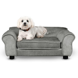 Диван для домашніх тварин MG Design сірого кольору – міцний дерев'яний каркас, м'яке оздоблення, легкий у догляді – диван для собак та котів, готовий до використання.