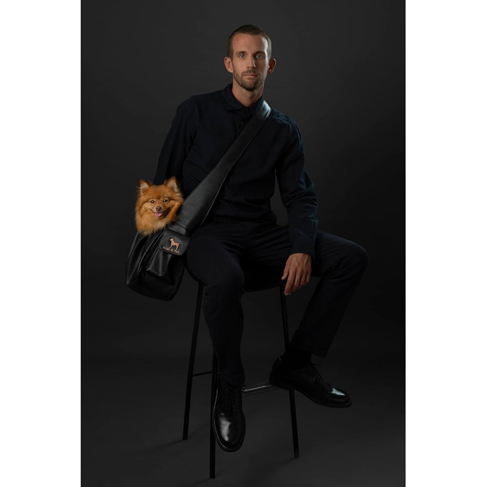 Сумочка для собак Noah & Paw для маленьких собак до 10 кг, з регульованим плечовим ременем, м'яким хутром, подвійною системою безпеки, з веганської шкіри