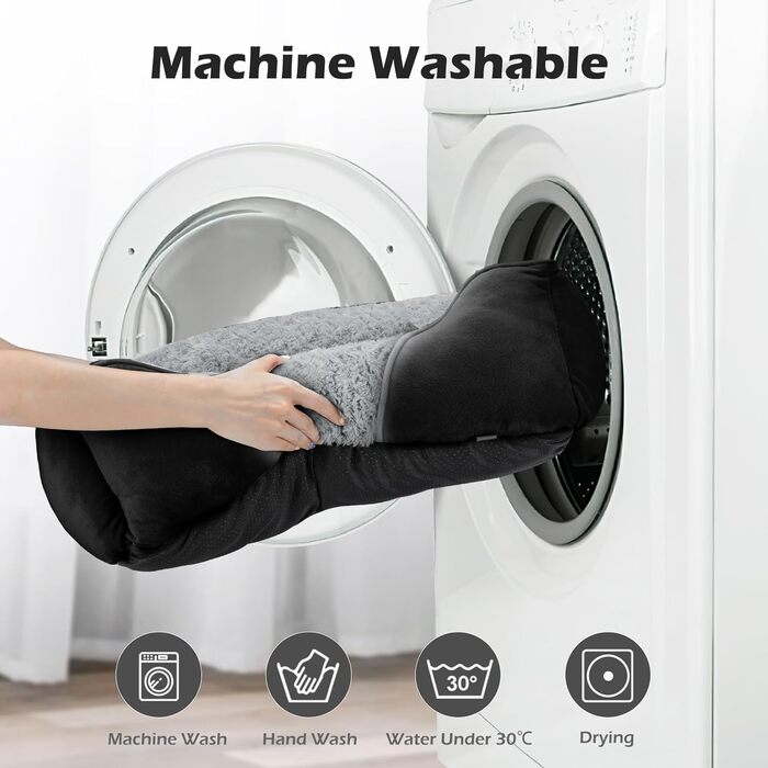 Ортопедичне ліжко для собак Invenco, прямокутне, миється, м'яке, чорне, M (63x53x20 см)