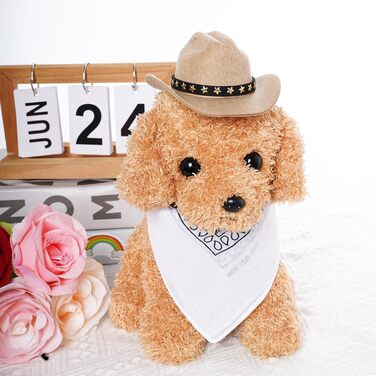 Костюм ковбоя для домашніх тварин Choyaxo: комплект з капелюхом та банданою (Small, Khaki)