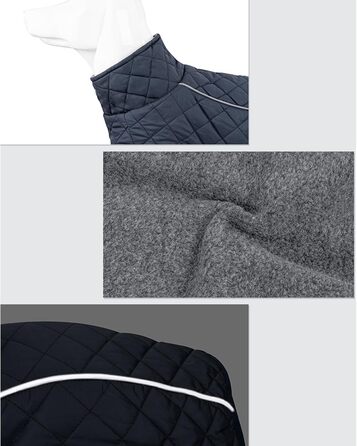 Зимовий теплий одяг для собак - Вітростійка жилетка-світловідбивач для собак, теплий зимовий одяг для собак | Для активного відпочинку: походи, пікніки, кемпінг, катання на лижах, прогулянки містом (Темно-синій)