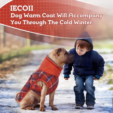 IECOii Зимовий водонепроникний флісовий светр для собак з відбивачем, регульований, для малих, середніх і великих порід