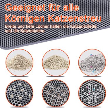 Килимок під лоток для котів AidSci | 70x55 см, водовідштовхувальний, з комірками, сірий