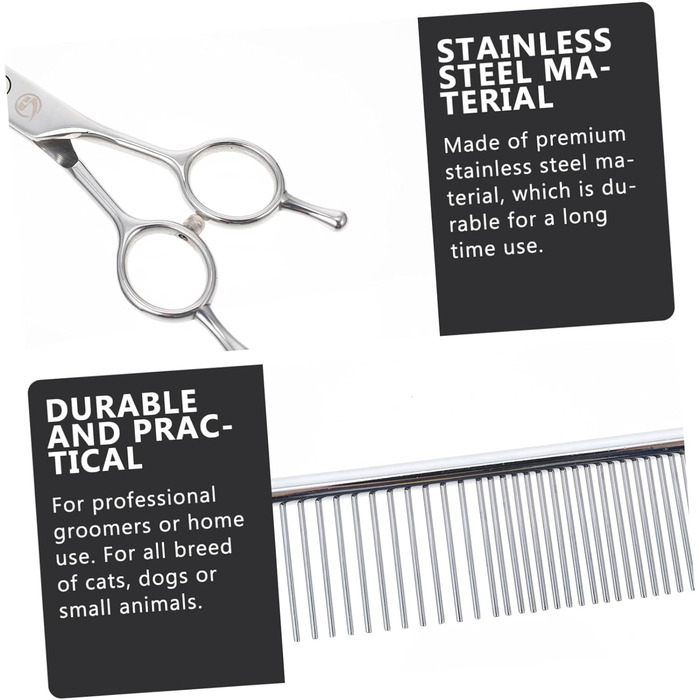 Набір професійних ножиць для грумінгу тварин з нержавіючої сталі
