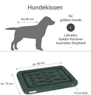 Ортопедична лежанка для собак Doctor Bark, 90x70 см, зелена, 95°C, гігієнічна, міцна та зручна