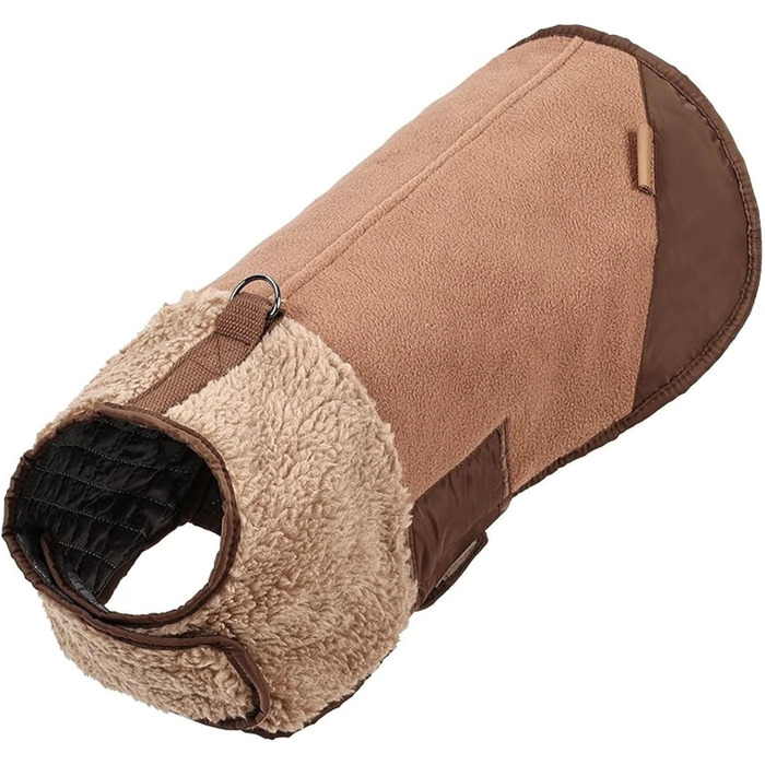 Тепла зимова куртка для собак, тепла флісова жилетка для тварин, коричнева, розмір M