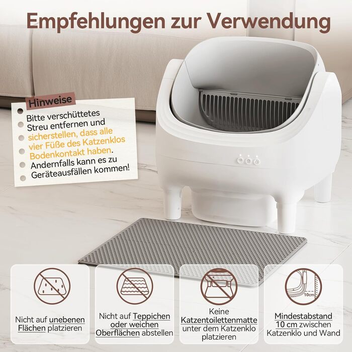 Автоматичний лоток для котів TRIUMPHKEY, XXL, з керуванням через додаток, самоочисний, для великих котів до 15 кг, 15 днів без очищення, підходить для кількох котів