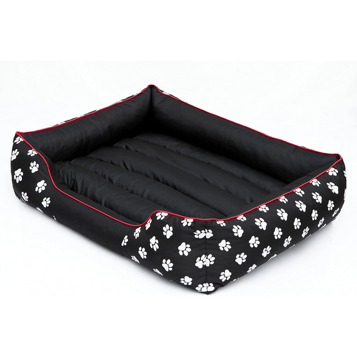 Крісло-ліжко для собак XL 110x90 см, чорне з лапами (L - 60x50 см)