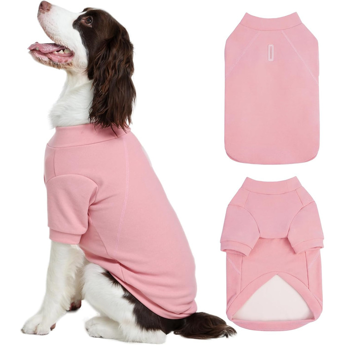 Теплий зимовий светр для собак з коміром-гетром, рожевий, S/M. Підходить для Чихуахуа, Звергшпіца. З отвором для повідка, з флісу.