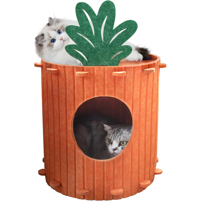 Двоярусна котяча кімната-будинок з когтеточкою, платформа та іграшкою, 60х40х40 см