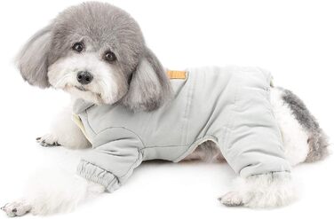 Теплий махровий халат для маленьких собак та котів, халат-піжама для чихуахуа, теплий флісовий халат, осінньо-зимовий одяг для собак, розмір XXL (спина 40 см, груди 52 см), сірий