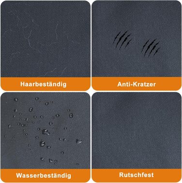 Захист для багажника автомобіля Alfheim для собак - водовідштовхуючий та легкий у догляді - універсальний. Килимок для багажника з захистом краю навантажувальної рамки (сірий)